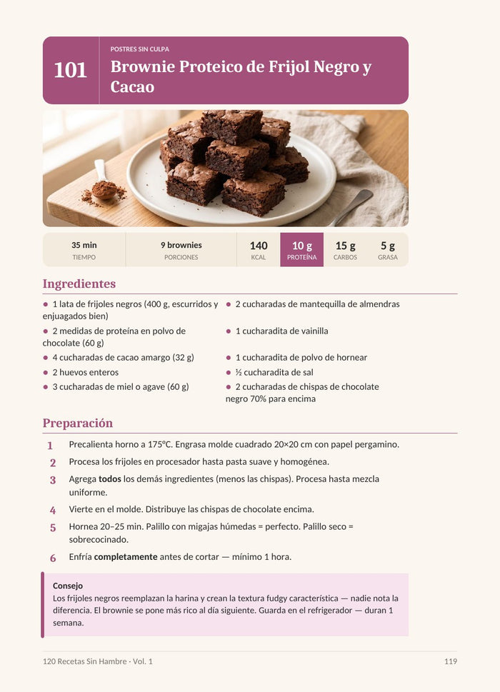 Brownie de frijol negro · Postres